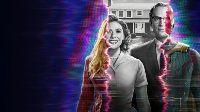 WandaVision Marvel Split-Style Glitch Effect 4K Desktop Wallpaper