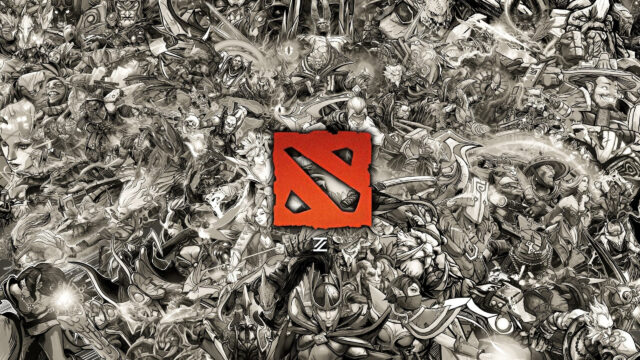Monochromatic Dota 2 Characters Grid Collage Desktop Wallpaper