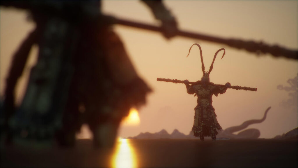 Sun Wukong Silhouette Cinematic Desktop Wallpaper