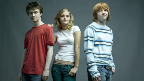 Harry Potter Cast Young Trio 4K Desktop Wallpaper