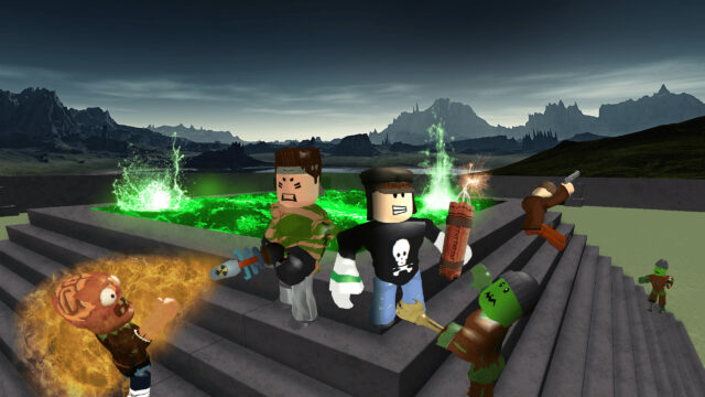 Roblox Zombie Battle Scene Desktop Wallpaper