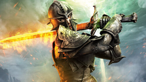Fiery Warrior Plate Armor 4K Desktop Wallpaper