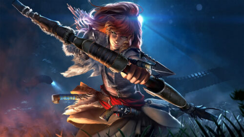 Fierce Archer in a Dark Night Fantasy Desktop Wallpaper