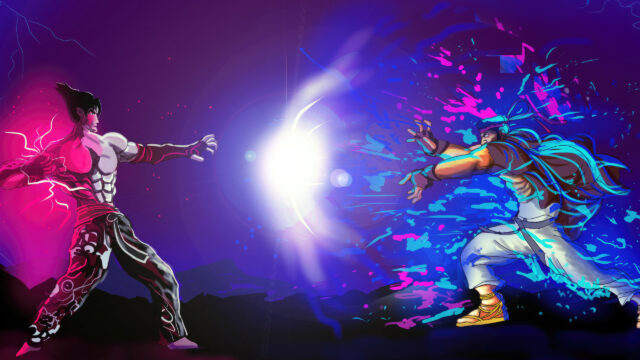 Dynamic Fighting Game Energy Clash Desktop Wallpaper