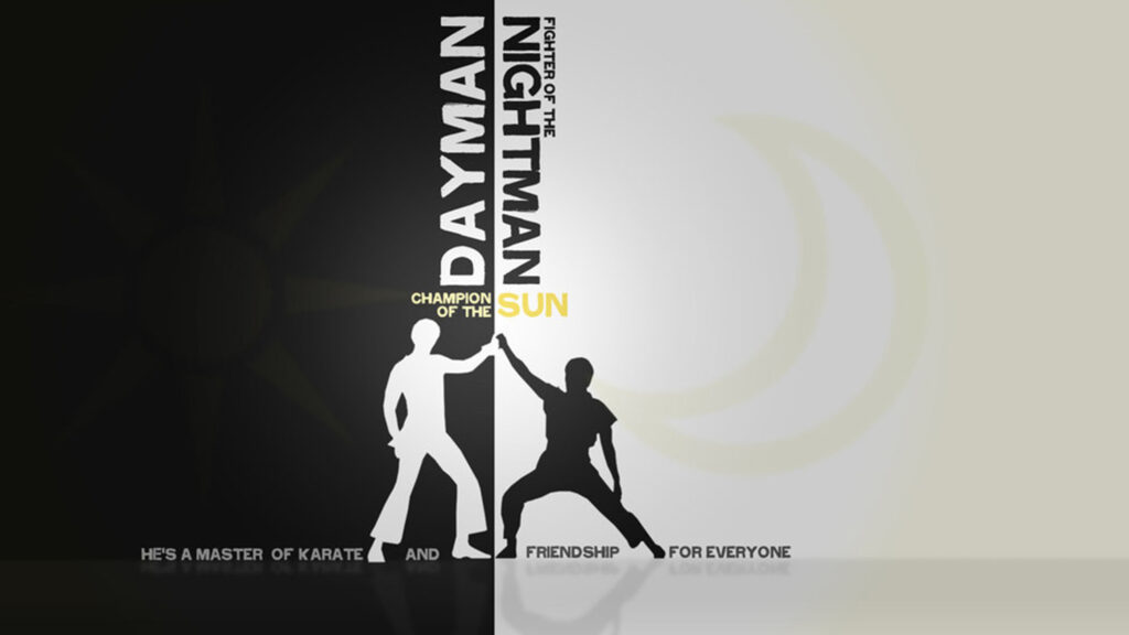 Dayman Nightman Silhouette Desktop Wallpaper