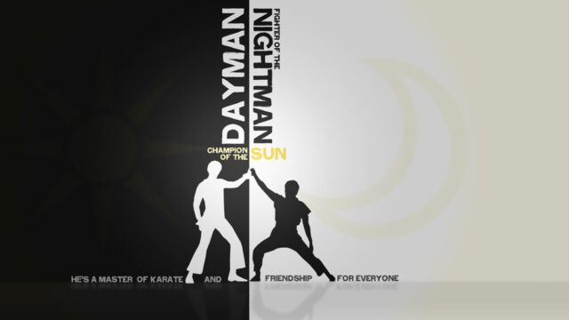 Dayman Nightman Silhouette Desktop Wallpaper