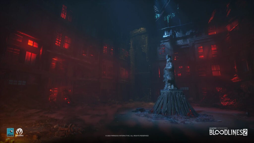Vampire The Masquerade Bloodlines 2 Ruined Courtyard Desktop Wallpaper