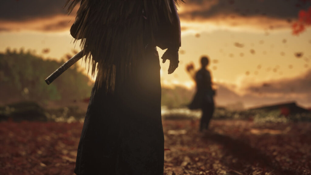 Ghost of Tsushima Cinematic Sunset Duel Desktop Wallpaper