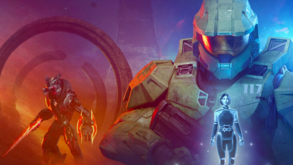 Halo Infinite Master Chief and Weapon Desktop Wallpaper