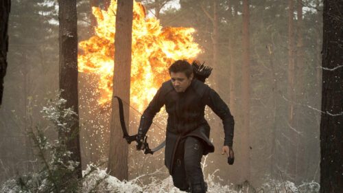 Hawkeye Explosion Action Scene Desktop Wallpaper