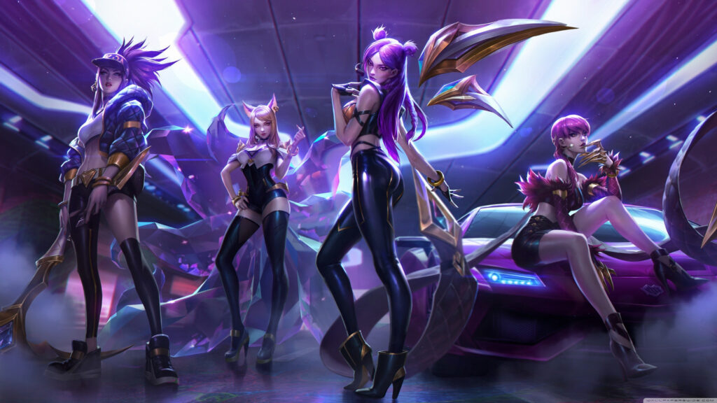 KDA League of Legends Pop Star Squad Desktop Wallpaper