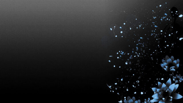 Elegant Dark Blue Floral Abstract Desktop Wallpaper