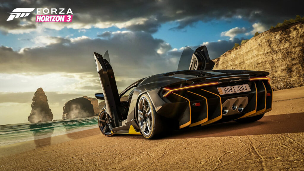 Lamborghini Centenario on Australian Coastline 4K Desktop Wallpaper