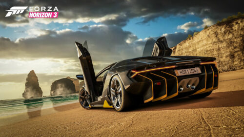 Lamborghini Centenario on Australian Coastline 4K Desktop Wallpaper