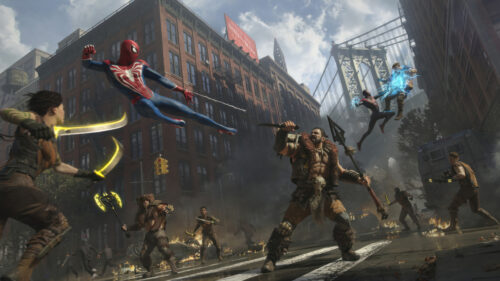 Spider-Man and Miles Morales Battle Kraven 4K Desktop Wallpaper