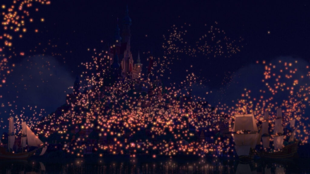 Tangled Floating Lantern Festival Cinematic Scene Desktop Wallpaper