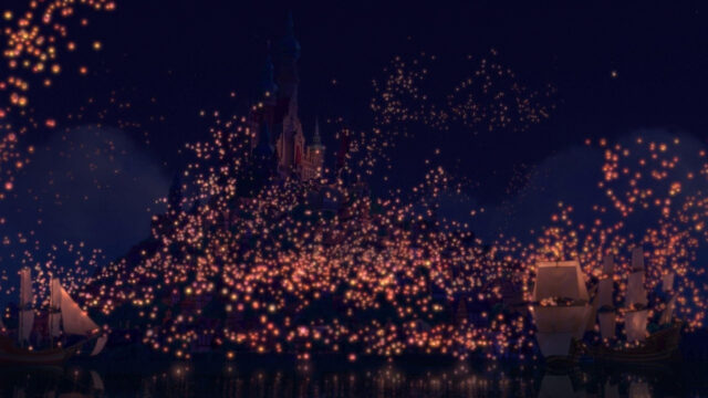 Tangled Floating Lantern Festival Cinematic Scene Desktop Wallpaper