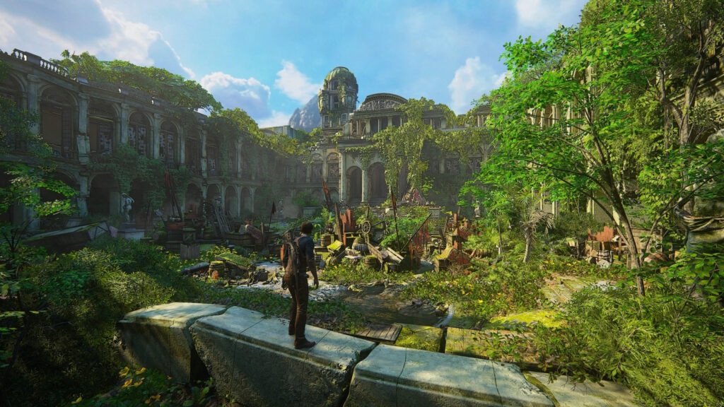 Abandoned Jungle Palace Uncharted Gaming Desktop Wallpaper