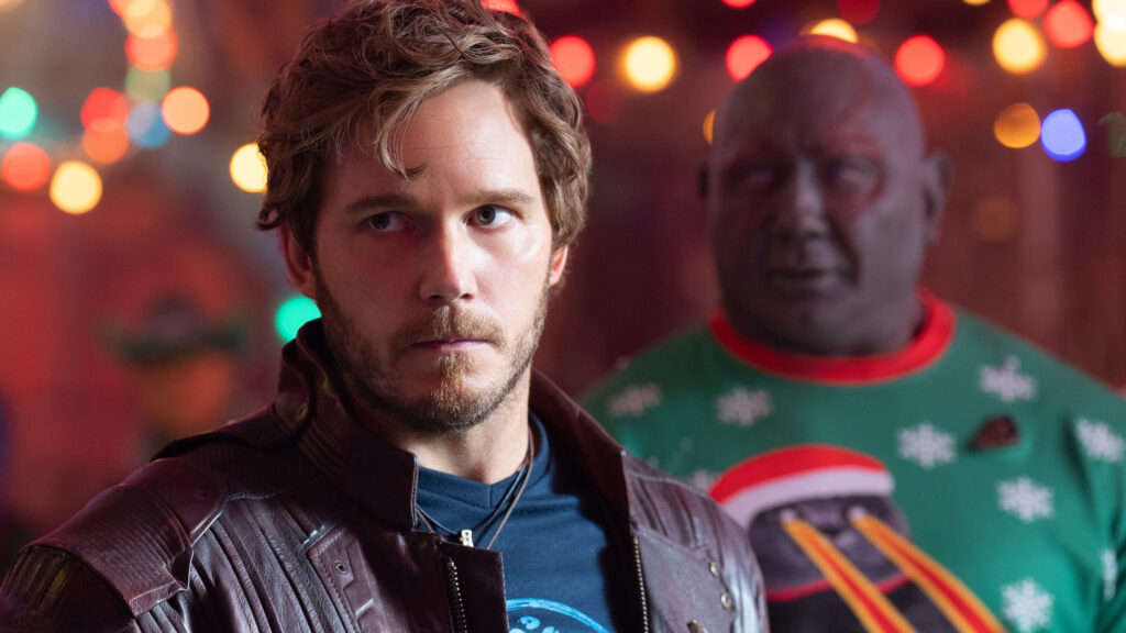 Star-Lord and Drax Christmas 4K Desktop Wallpaper