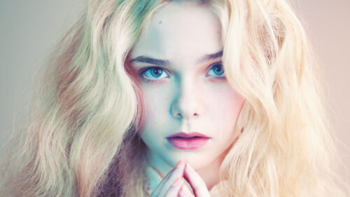 Portrait of Elle Fanning in Ethereal Cinematic Style Desktop Wallpaper