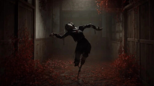 Eerie Schoolgirl Spirit Horror Art Desktop Wallpaper