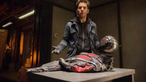 Scott Lang Standing Beside the Ant-Man Suit Desktop Wallpaper