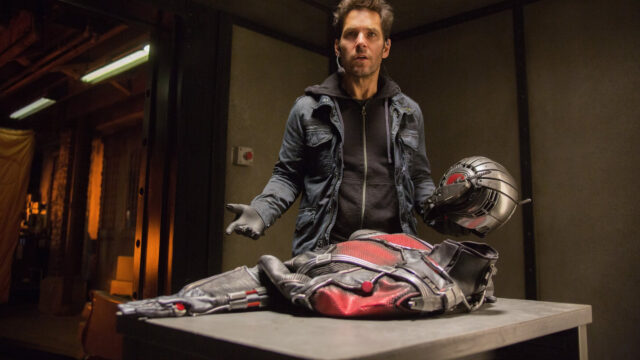 Scott Lang Standing Beside the Ant-Man Suit Desktop Wallpaper