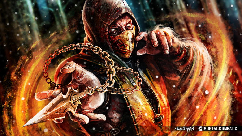 Scorpion from Mortal Kombat X Desktop Wallpaper