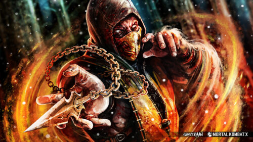 Scorpion from Mortal Kombat X Desktop Wallpaper