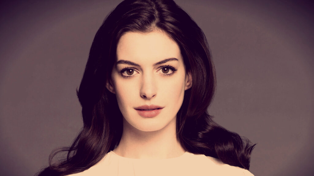 Elegant Portrait of a Brunette Woman Desktop Wallpaper
