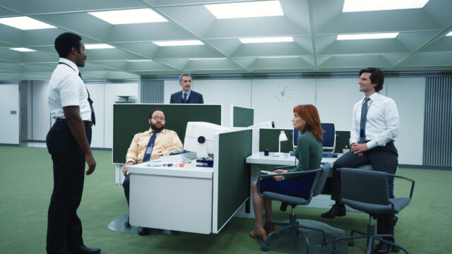 Office Scene from Severance Series Desktop Wallpaper
