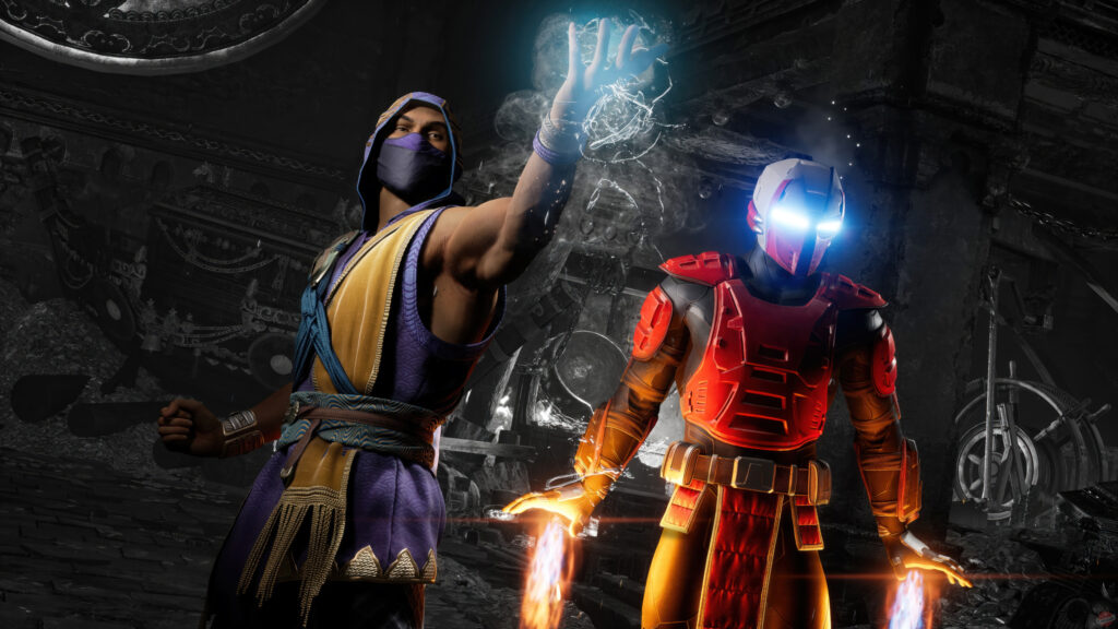 Rain and Sektor Mortal Kombat 1 Fighting Game Desktop Wallpaper