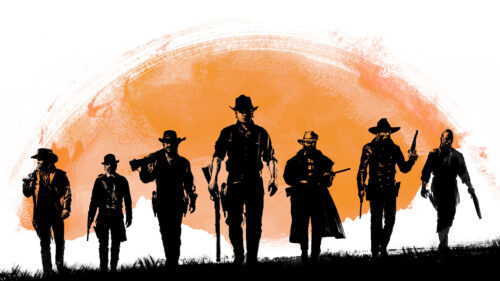 Van der Linde Gang Western Silhouette Desktop Wallpaper