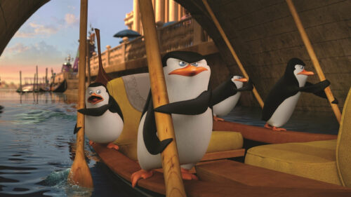The Penguins of Madagascar Gondola Ride 4K Desktop Wallpaper