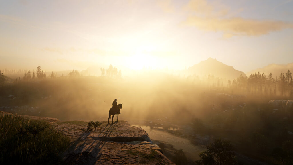 Lone Rider at Dawn 4K Desktop Wallpaper