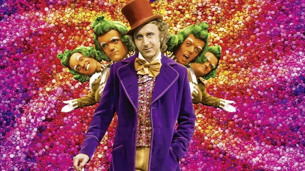 Gene Wilder as Willy Wonka and Oompa Loompas Desktop Wallpaper