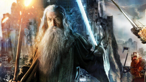 Epic Fantasy Gandalf and Gimli Lord of the Rings 4K Wallpaper