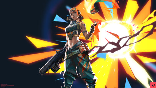 Raze Valorant Action Illustration Desktop Wallpaper