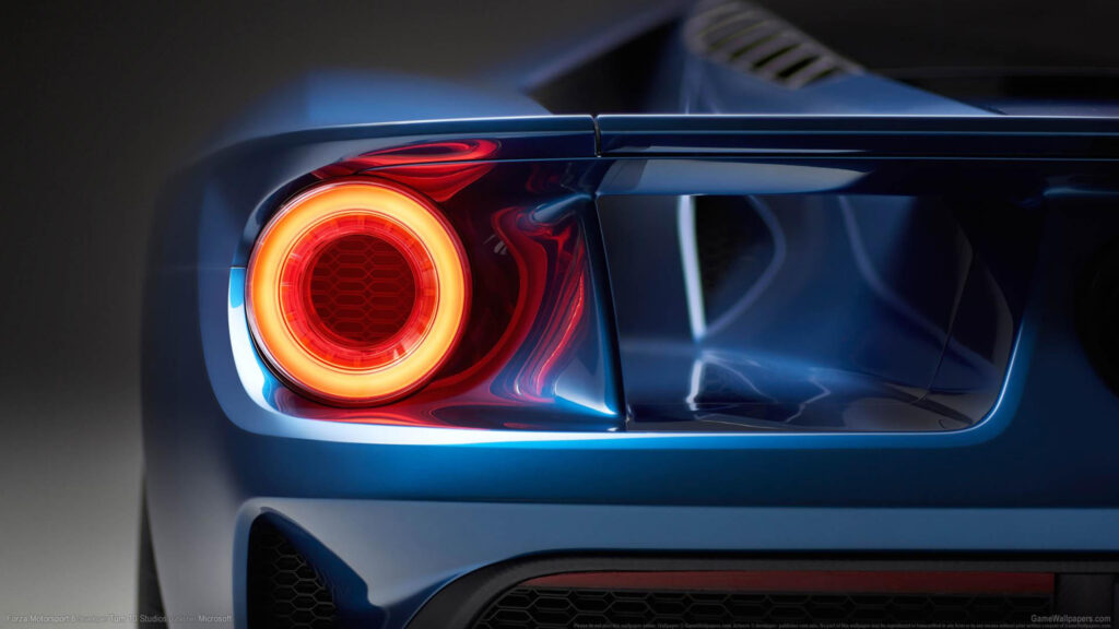 Ford GT Rear Tail Light Abstract Blue Car Desktop Wallpaper