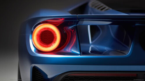 Ford GT Rear Tail Light Abstract Blue Car Desktop Wallpaper
