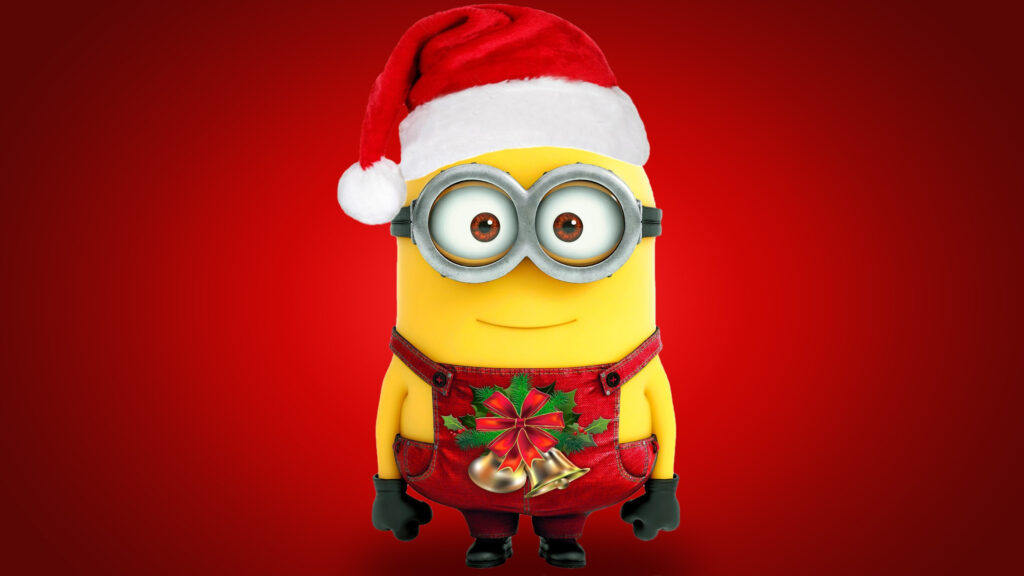 Christmas Minion Cartoon Character 4K Wallpaper