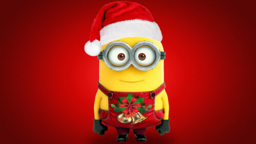 Christmas Minion Cartoon Character 4K Wallpaper