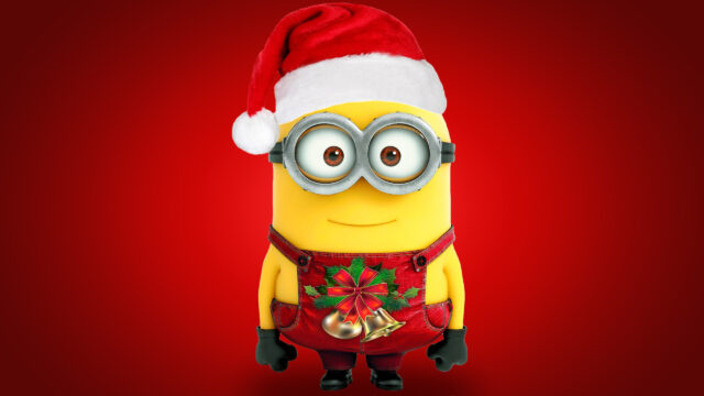 Christmas Minion Cartoon Character 4K Wallpaper
