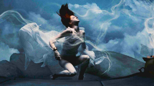Ethereal Spirit in Motion Artistic Desktop Wallpaper