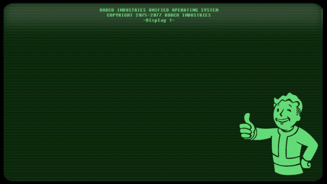 Fallout Pip-Boy RobCo Industries Green CRT Monitor Desktop Wallpaper