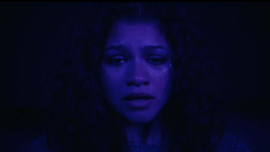 Zendaya Rue Bennett Euphoria Blue Lighting Desktop Wallpaper