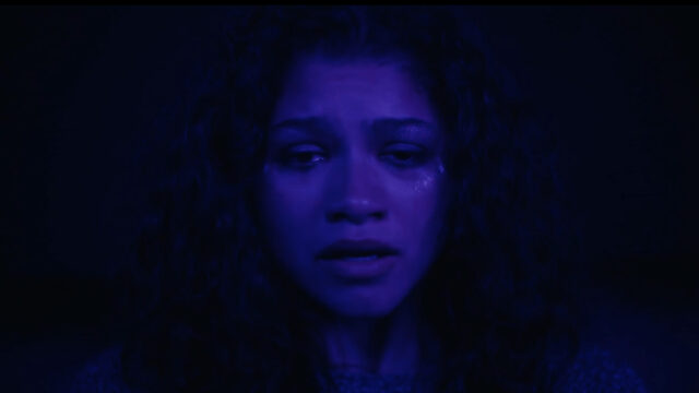 Zendaya Rue Bennett Euphoria Blue Lighting Desktop Wallpaper