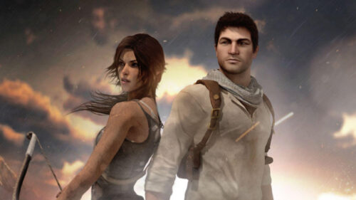 Lara Croft and Nathan Drake Crossover Desktop Wallpaper