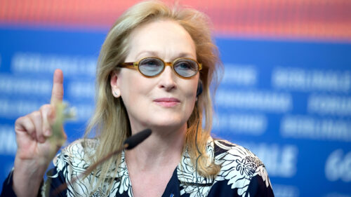 Meryl Streep at Press Conference Desktop Wallpaper