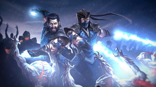 Sub-Zero and Kuai Liang Fighting Monsters Desktop Wallpaper